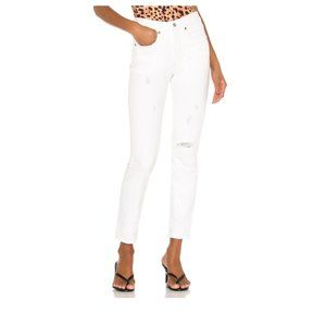 Levi's 501 Skinny White Button Fly HighRise DON'T MIND IF I DO Jean 28w/measurem